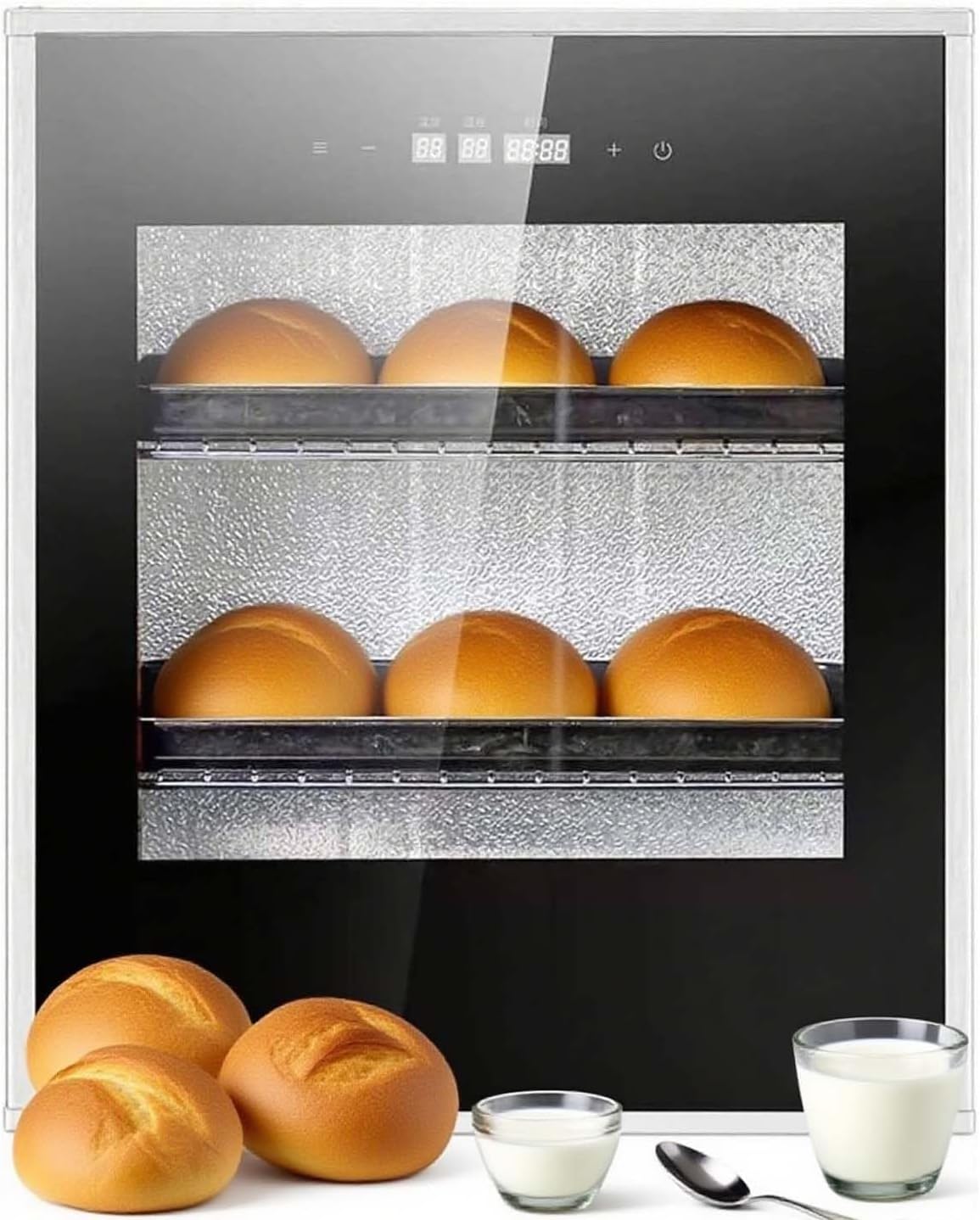 Commercial Grade 40L Electric Dough Proofer Machine, Bread Fermentation Cabinet with Double-Layer Tempered Glass Door & Precise Humidity/Temperature Control, Ideal for Home Use