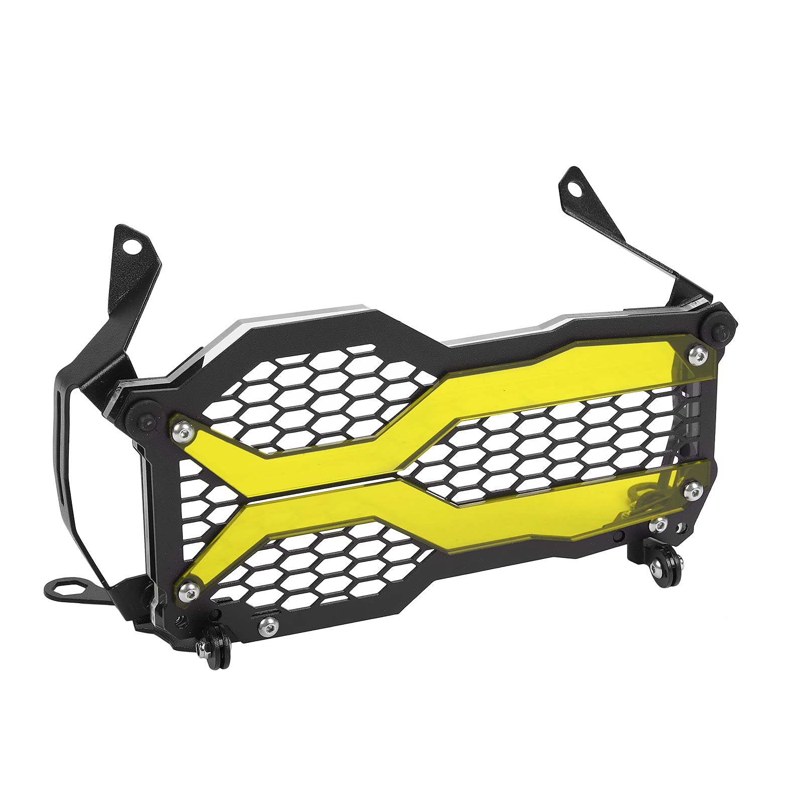 Protezione della luce anteriore, protezione della griglia del faro Sostituzione della guida sicura in acrilico in acciaio inossidabile per R1250GS ADV 2021 per moto(giallo)