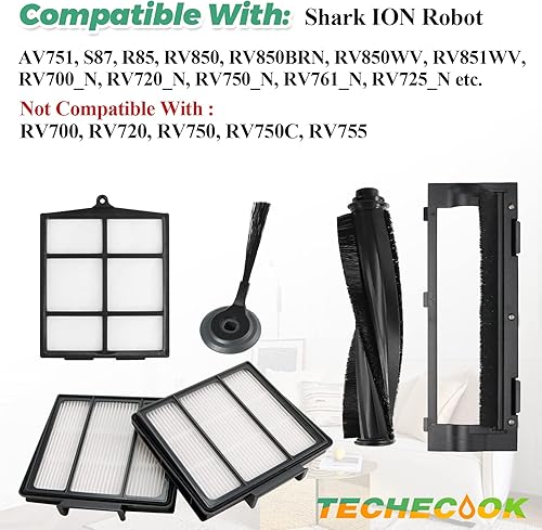 Miniatura 7 de Piezas de repuesto para robot Shark ION Robot AV751 AV752 AV753 S87 R85 RV850 RV851WV robot aspirador piezas de repuesto por Techecook - 10 cepillos