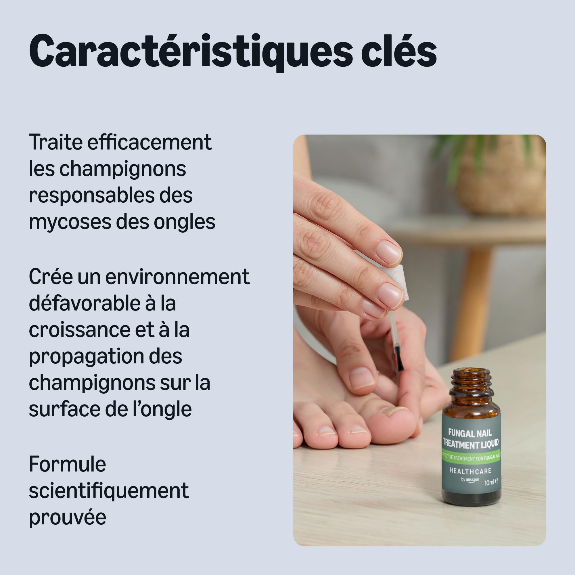 Healthcare by Amazon Liquide de Traitement Fongique pour les Ongles, 10ml (anciennement Amazon Basic Care) – L’emballage peut varier