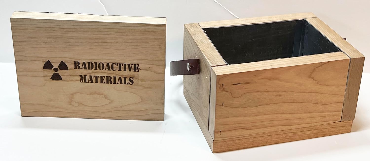 Lead Lined Wood Box - 1/16" (.0625) thick lead - Radioactive Materials Storage