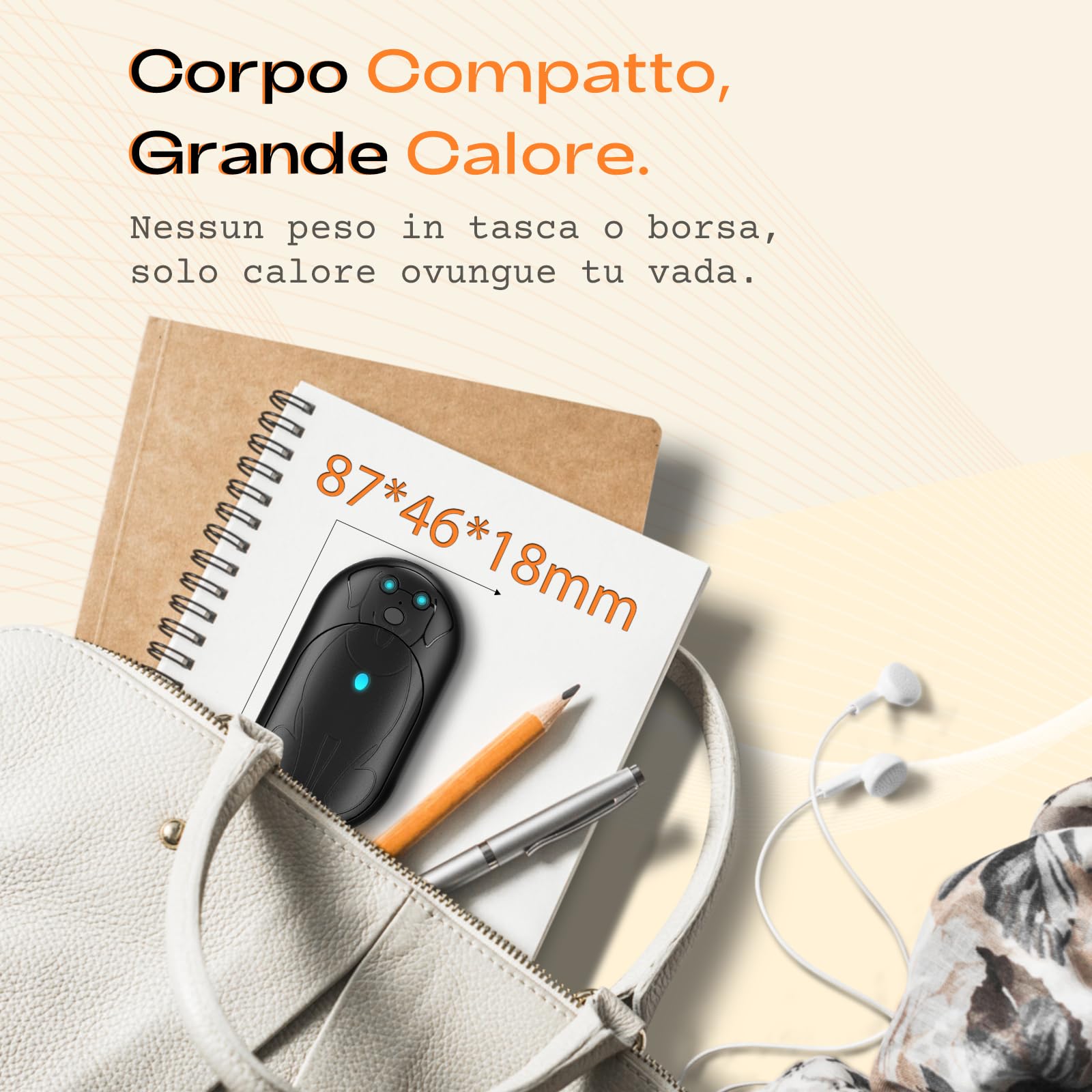 Lepwings Scaldamani ricaricabili 2 pezzi, batteria 6000 mAh a lunga durata, riscaldamento elettrico a 3 livelli, regalo invernale per uomini e donne, ideale per golf, caccia, escursionismo, attività