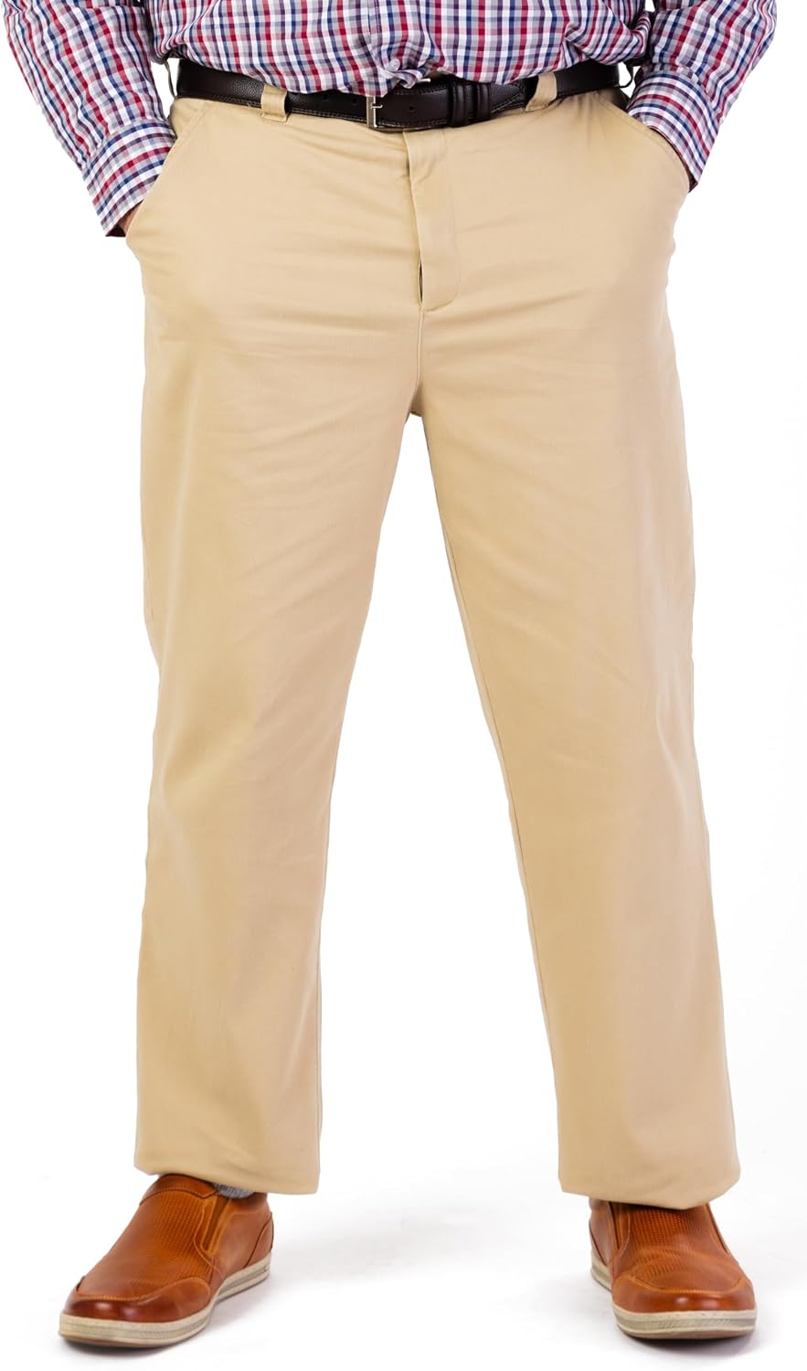 Adaptive Khaki Pull On Pants - Golf Putter Chinos Pants for Seniors with Arthritis and Limited Hand Dexterity