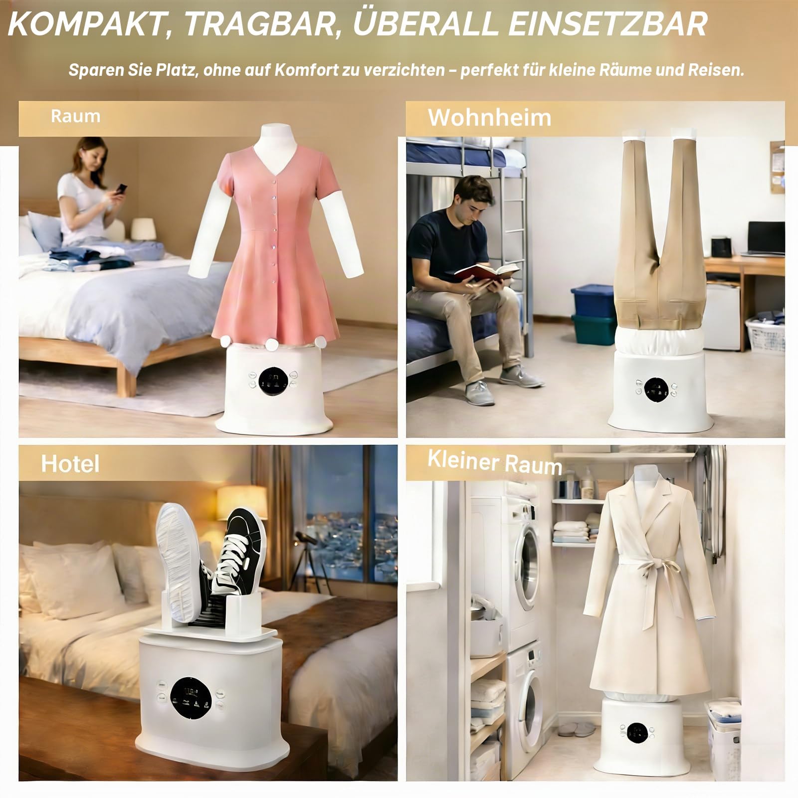Bügelpuppe–Hemdenbügler & Bügelmaschine für Hemden,Blusen,T-Shirts,Hosen – Bügelautomat mit 3-in-1 Bügeln & Trocknen Funktionen – effiziente Bügelhilfe Upgraded