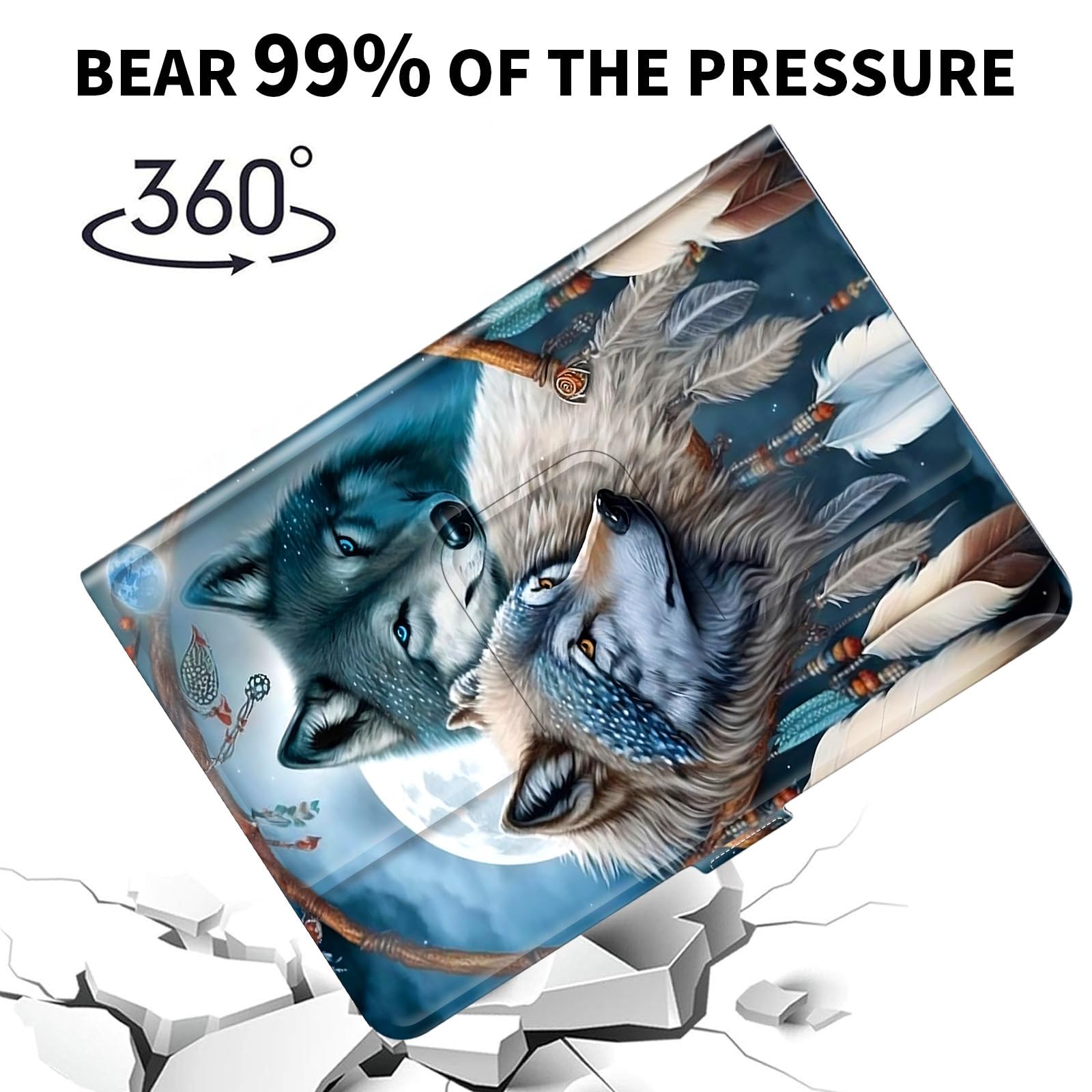 Custodia universale per tablet Android da 10 pollici da 10,1 pollici, rotazione a 360 gradi, in pelle, per iPad 9.7/10.2/10.5/Galaxy Tab 9-10.5 pollici/Fire HD10 e altri tablet da 9,0-10,5