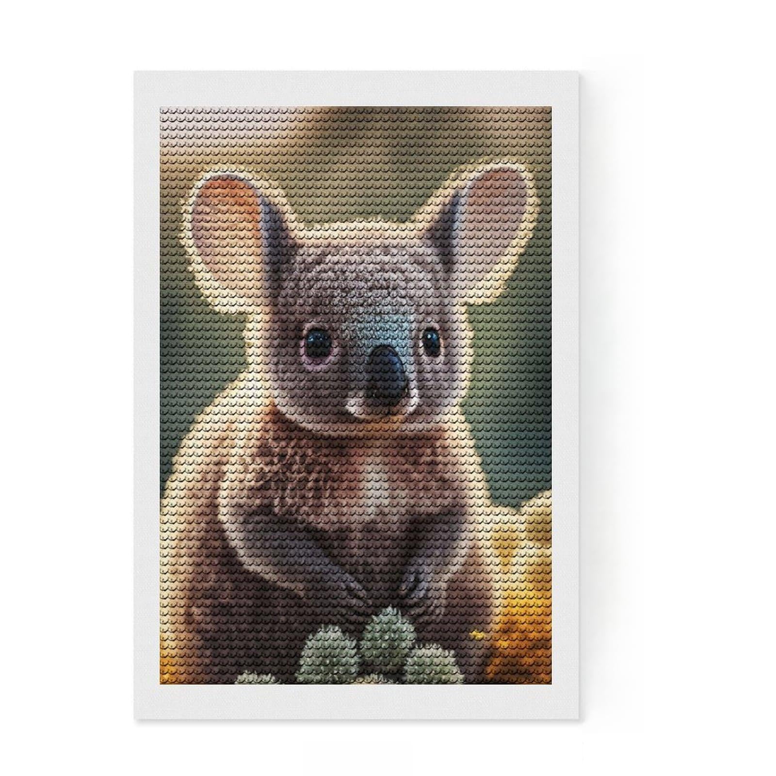 Junmoney Koala Portrait DIY Diamond Art Canvas Kit 8"x12", Calming Craft to Unwind, Adhesive Canvas, Aesthetic Room Decor, Christmas Gift