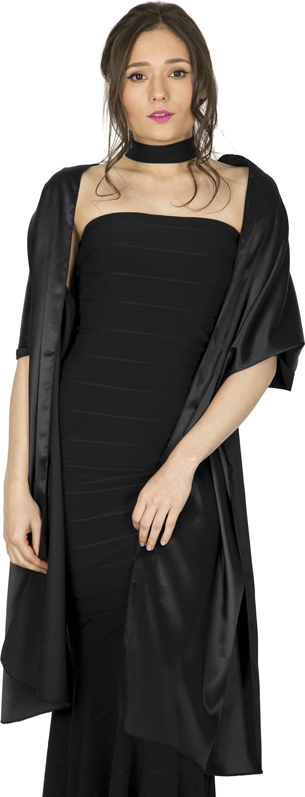 BlackButterflySatin Shawl Bridesmaid Wedding Wrap Scarf