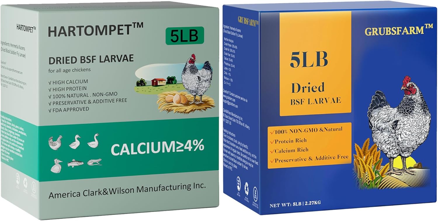 Premium Chicken Treats 10LB - Superior to Dried Mealworms - Non-GMO & 85X More Calcium Than Meal Worms - Molting & Laying Supplement - BSF Larvae Treats for Layer Hens, Ducks