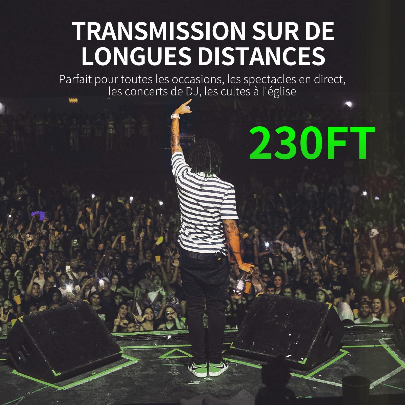 Système Monitoring Intra-auriculaire Sans Fil XTUGA RW2090 - 2 émetteurs, Portée 70 M, Bluetooth, 100 Canaux UHF - 5