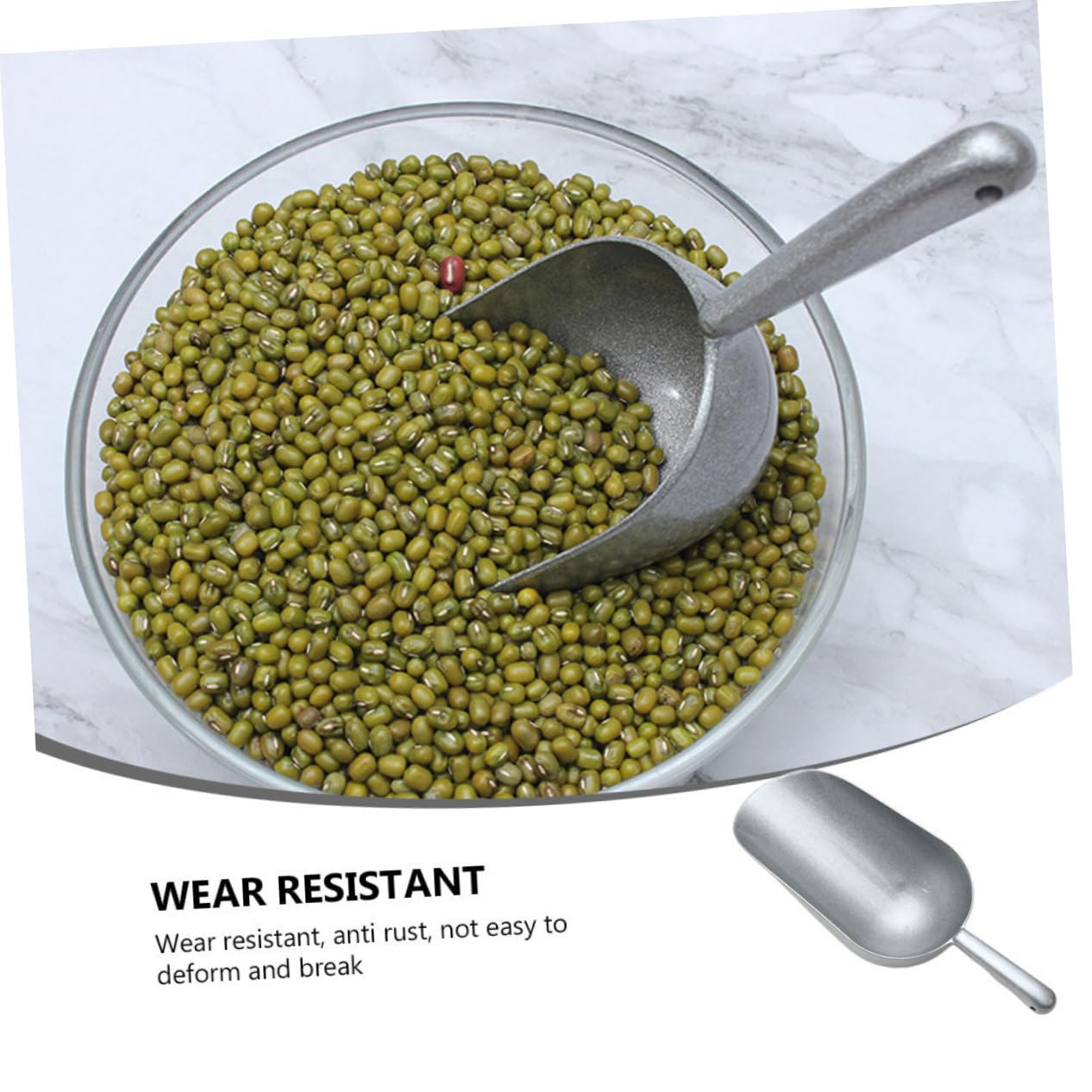 PRETYZOOM 1pc Zinc Alloy Food Scoop Practical Flour and Rice Shovel for Home Kitchen for Ice Dried Fruits and Bulk Ingredients Small image 4