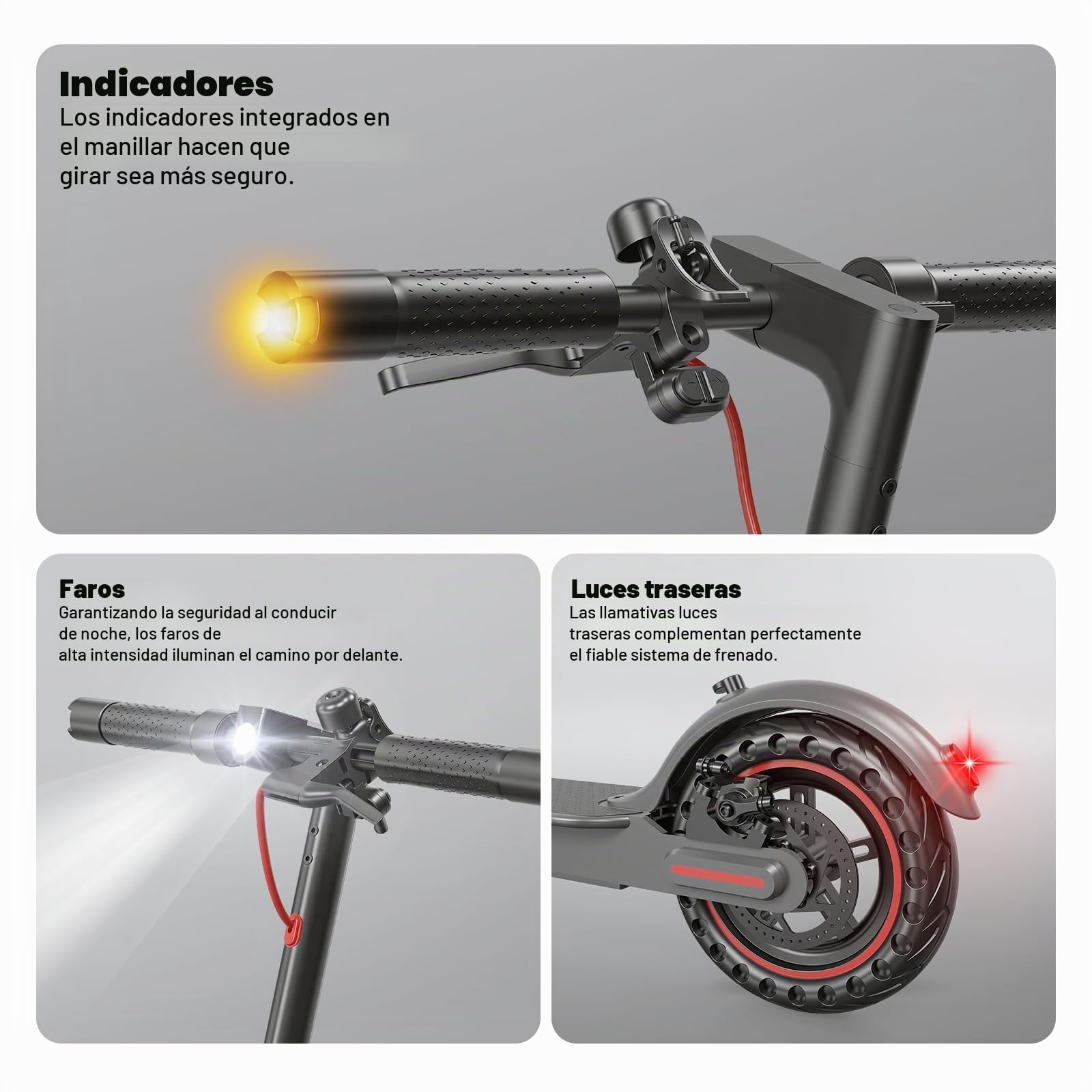 Patinete electrico, Motor de 350W, 25 KM/H, Alcance de 30 km, Patinete electrico Adultos, Plegable, neumáticos de 8,5", Pantalla LED y aplicación, Freno de Tambor.