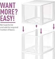 Vista 6 de Plastic Small 2-Drawer Storage Organizer, Slim Narrow, White/Clear Crafts Drawers Storage Organizer (13"H x 10"D x 7"W)