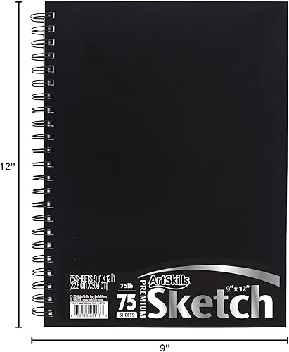 Miniatura 9 de ArtSkills Cuaderno de bocetos prémium de 9 x 12 pulgadas, 75 páginas