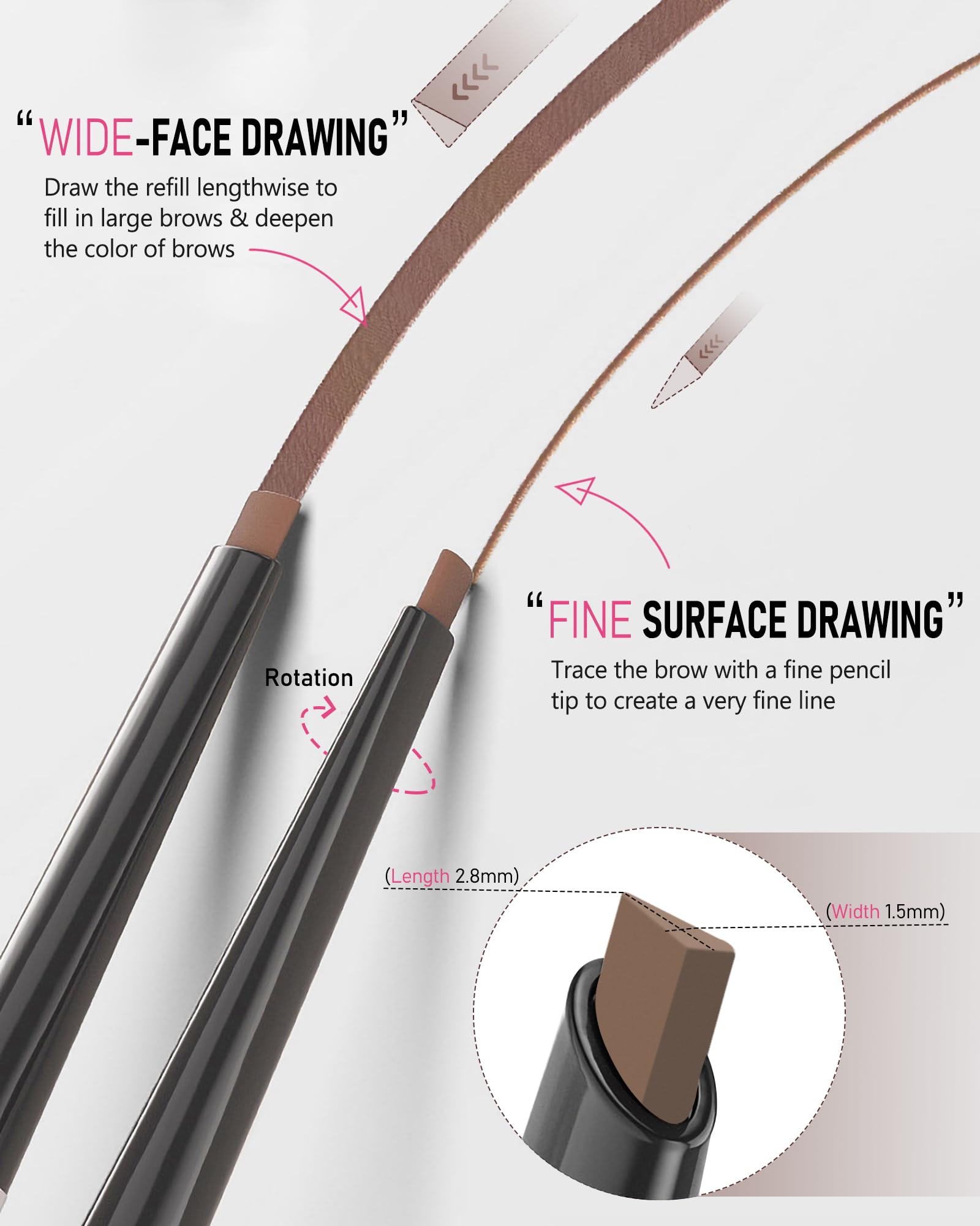 YFulfill Augenbrauenstift Blond für Damen, Augenbrauenstift, Blond, Augenbrauenstift, für Damen, natürlicher Augenbrauenstift