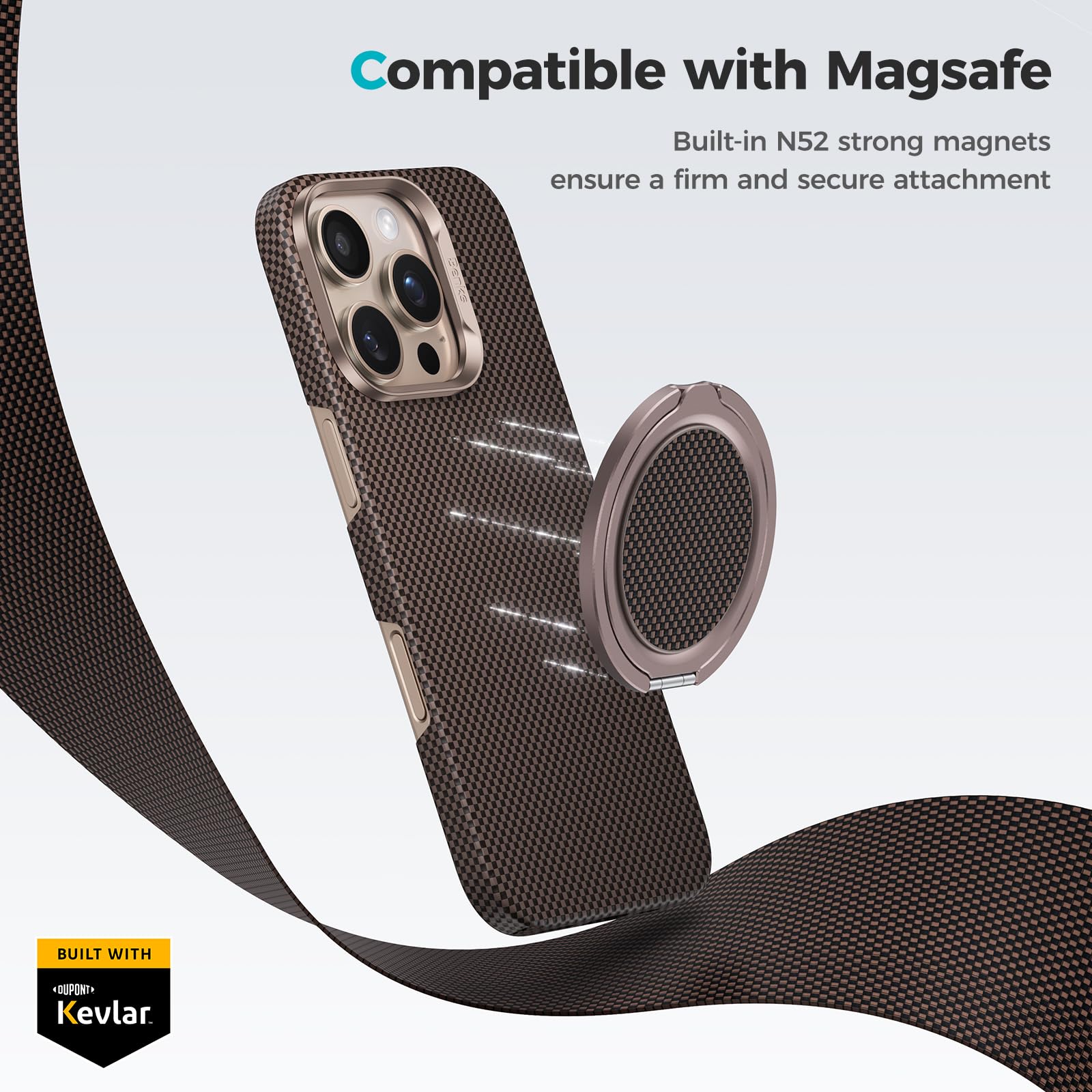 Amazon.com: BENKS ArmorPop Magnetic Phone Grip & Stand for MagSafe