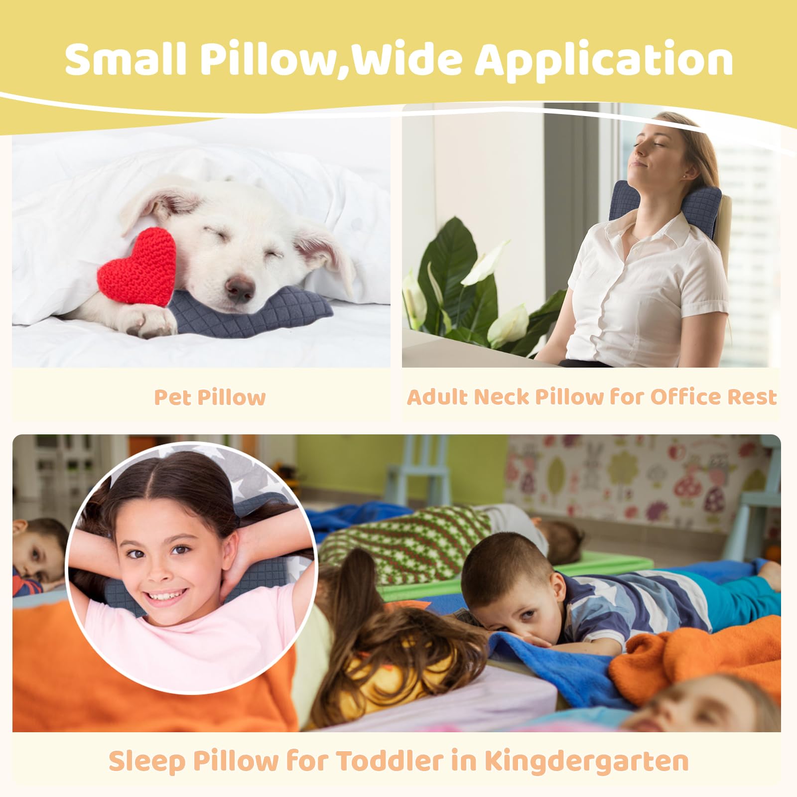 vocheer Small Pillows for Sleeping 11"x 7" Mini Travel Pillow, Tiny Pillows for Neck Wrist, Lumbar and Knee, Pets Pillow - Image 4