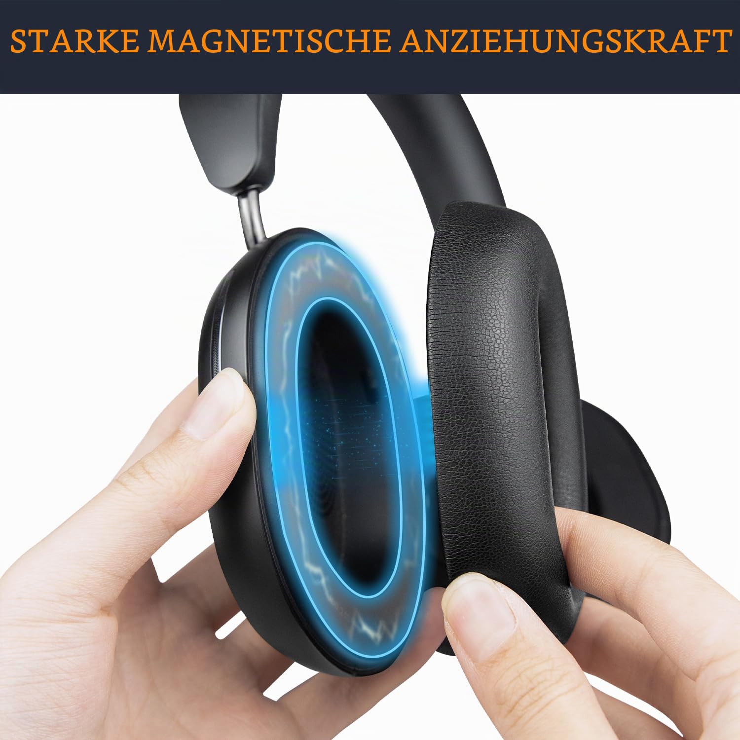 SOULWIT Ersatz Ohrpolster für Sonos Ace Wireless Over Ear Kopfhörer, Ersatzpolster Polster mit weichem Protein Leder, Hochdichter Schaumstoff