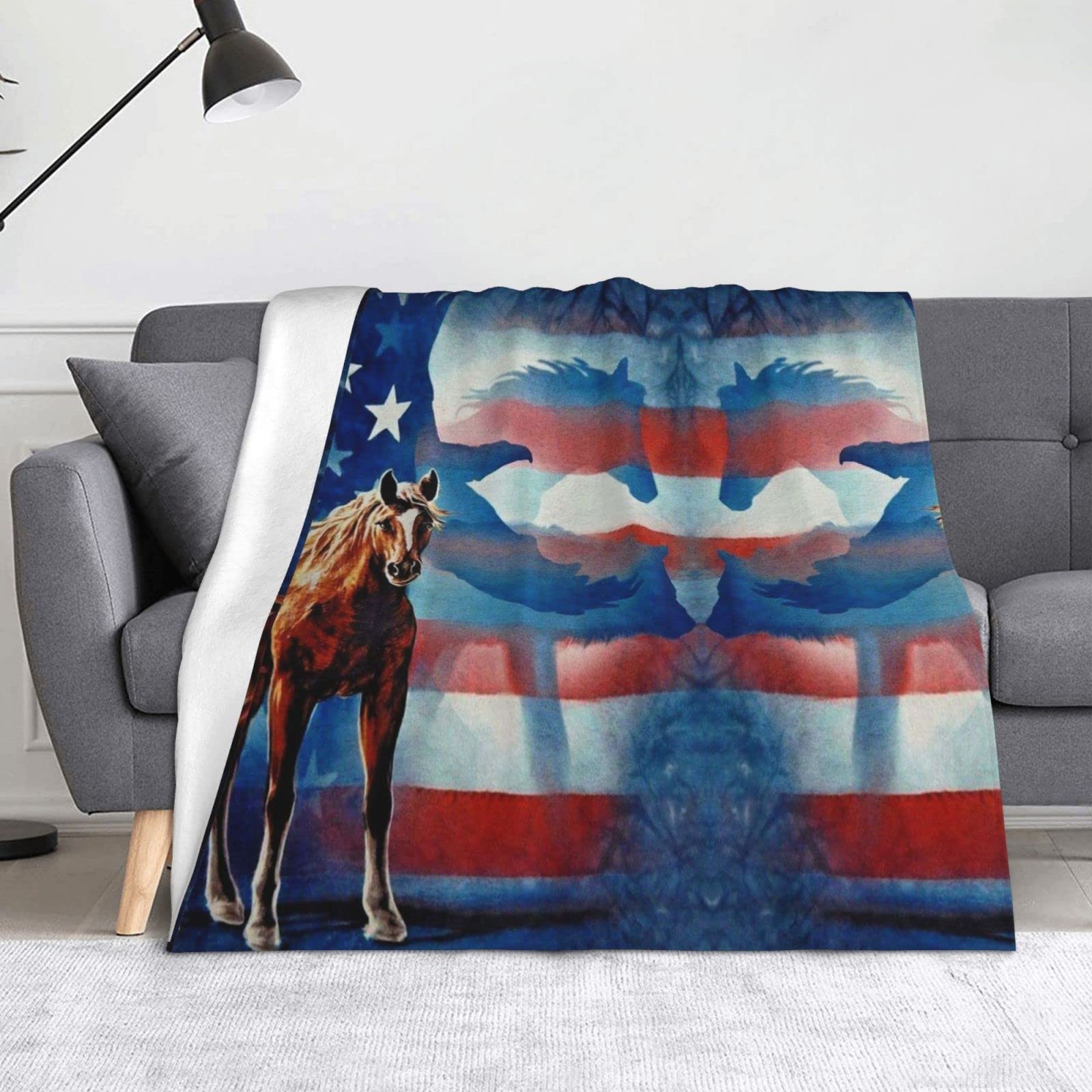 Couverture de camping et voyage à motif aigle pour toutes saisons