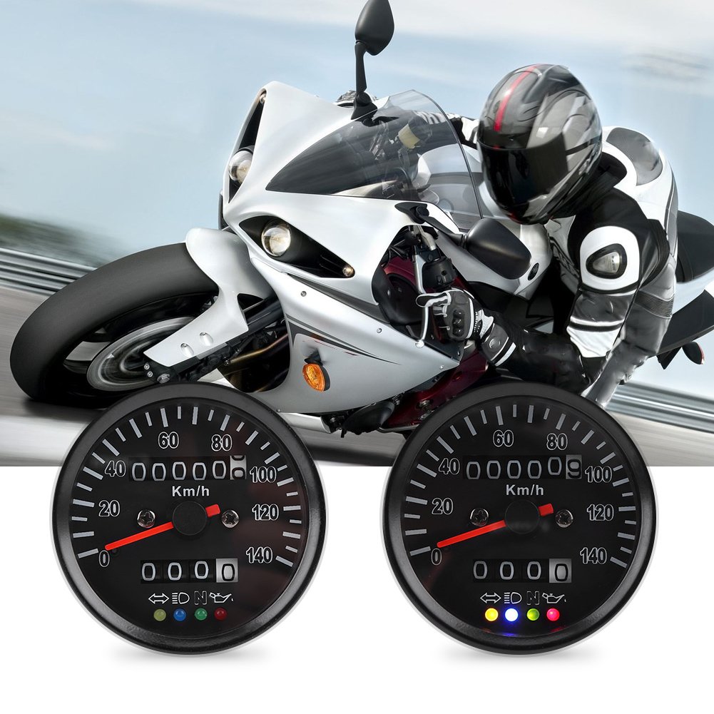 Fydun Tachimetro Moto Universale 60mm Tachimetri Motociclo Speedometer Gauge con Indicatore