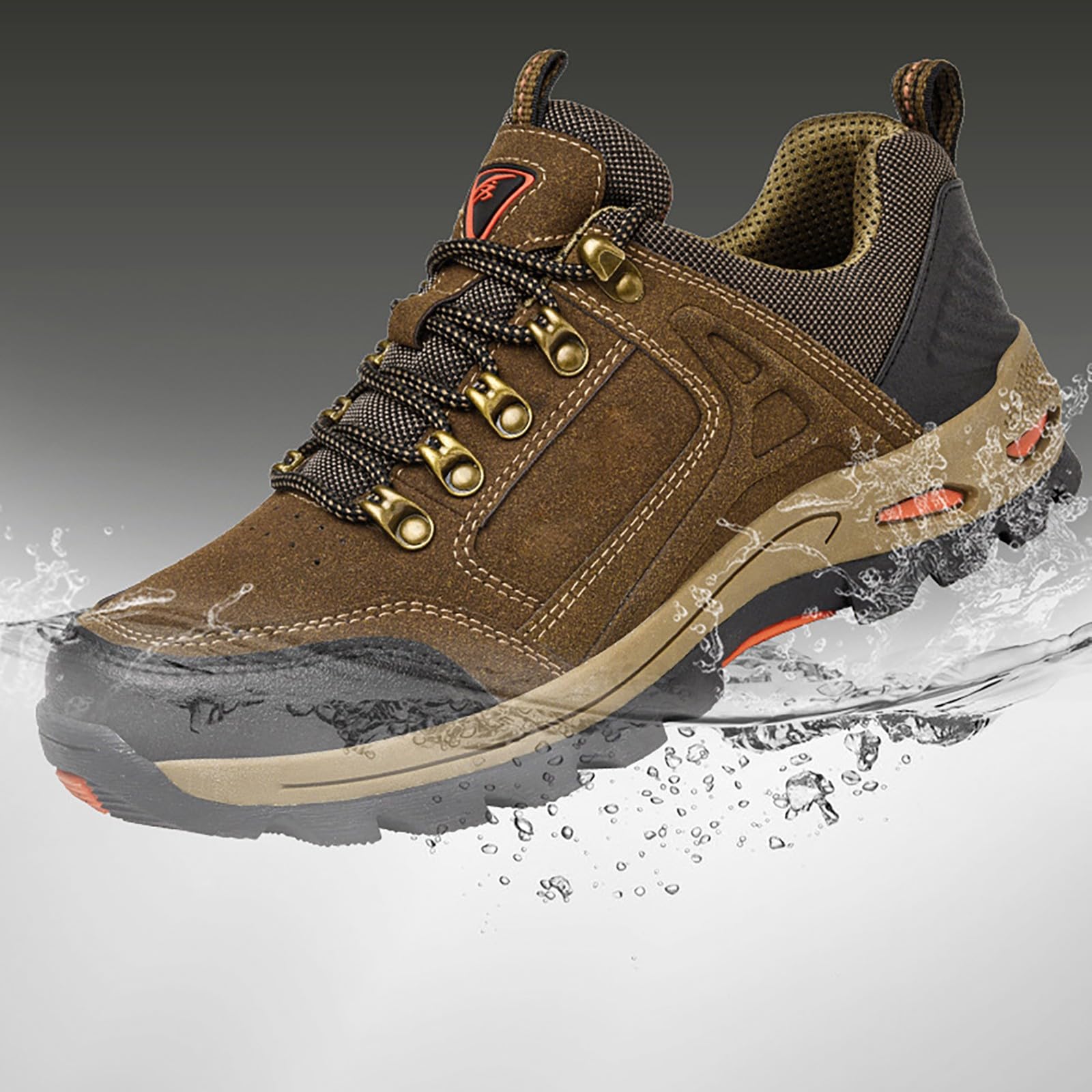 Zapatos de senderismo para hombre, impermeables, ligeros, antideslizantes, ligeros, con amortiguación, suela gruesa, zapatos de montaña, cómodos zapatos de ocio