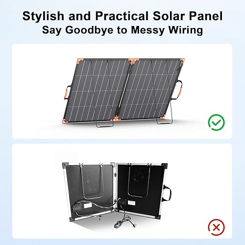 Miniatura 7 de Panel solar portátil de 200 W, cargador solar plegable para estación de energía portátil, 23.5% de eficiencia IP68 impermeable, salida de 20 V con 2