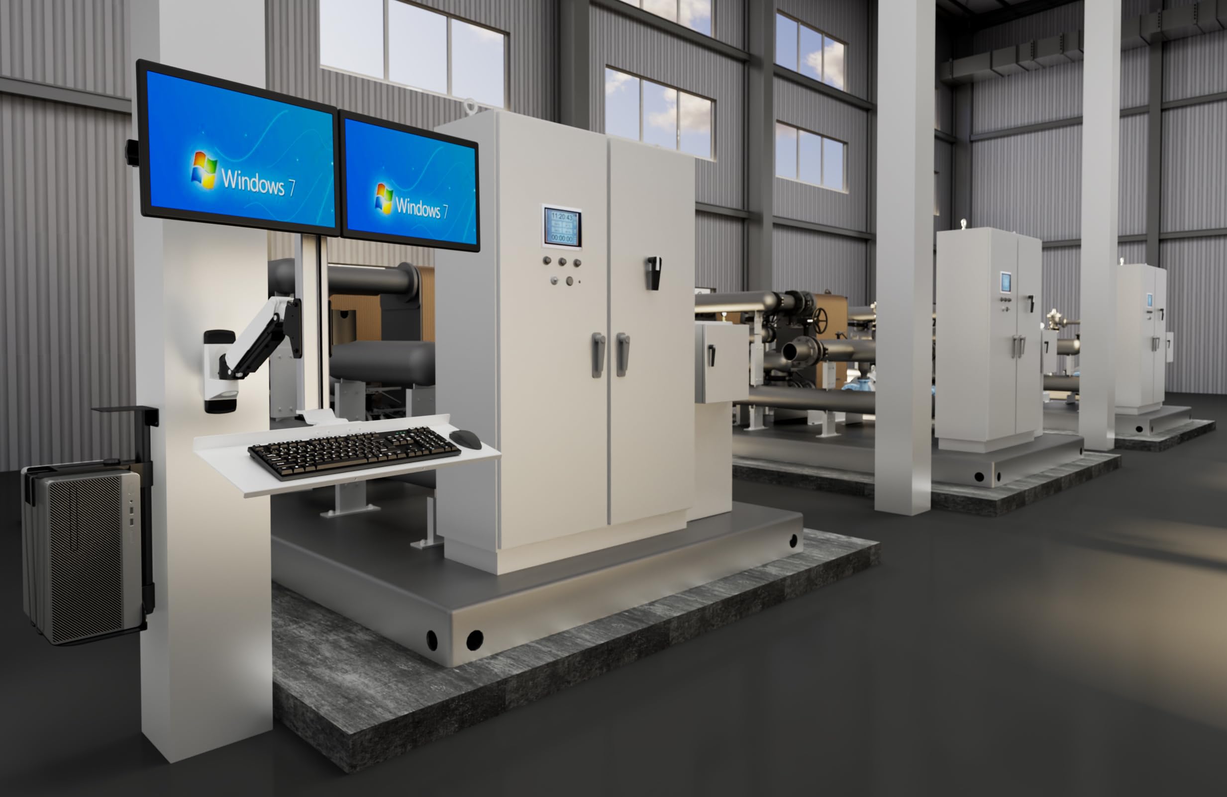 HFTEK FY02WS Workfit Workstation Sit & Stand Supporto per Monitor supporto da parete inclinazione e rotazione fino a 34 pollici con VESA 75/100