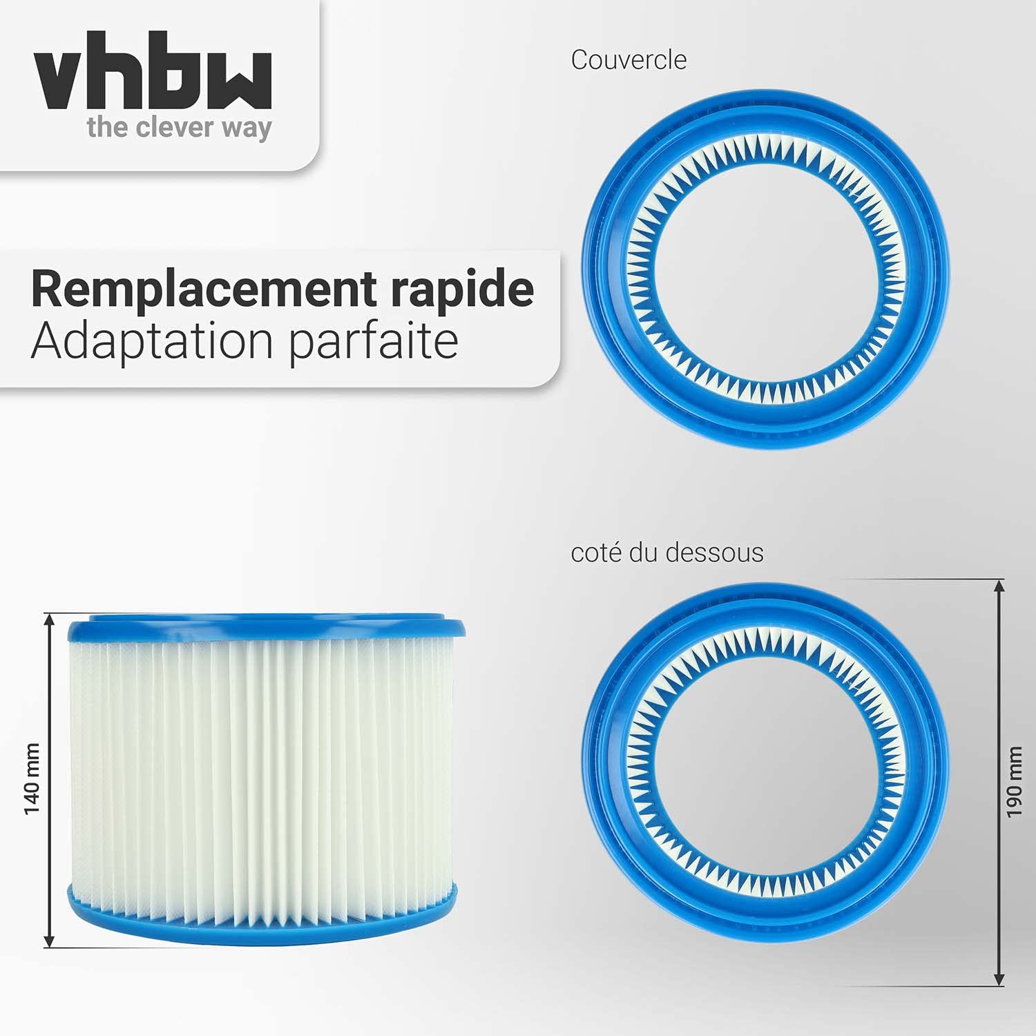 vhbw 10x filtre plissé compatible avec Makita VC3011L