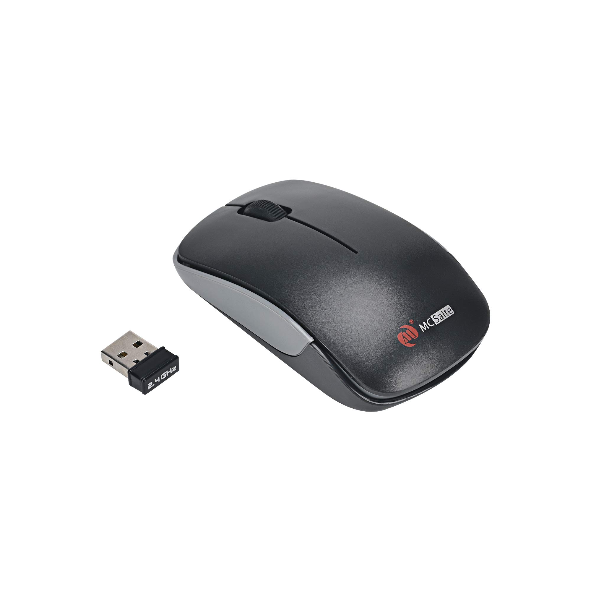 MCSaite 2.4G Slim Wireless Mouse with Nano Receiver (Black)