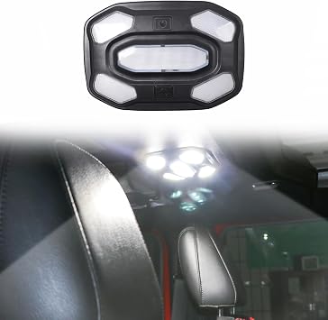أضواء قبة LED لجيب رانجلر JL / مصارع JT 2018-2023 | 6500K أضواء داخلية أمامية بيضاء مع زر ضغط | مجموعة إضاءة قراءة كابينة بديلة لنماذج 2/4 أبواب