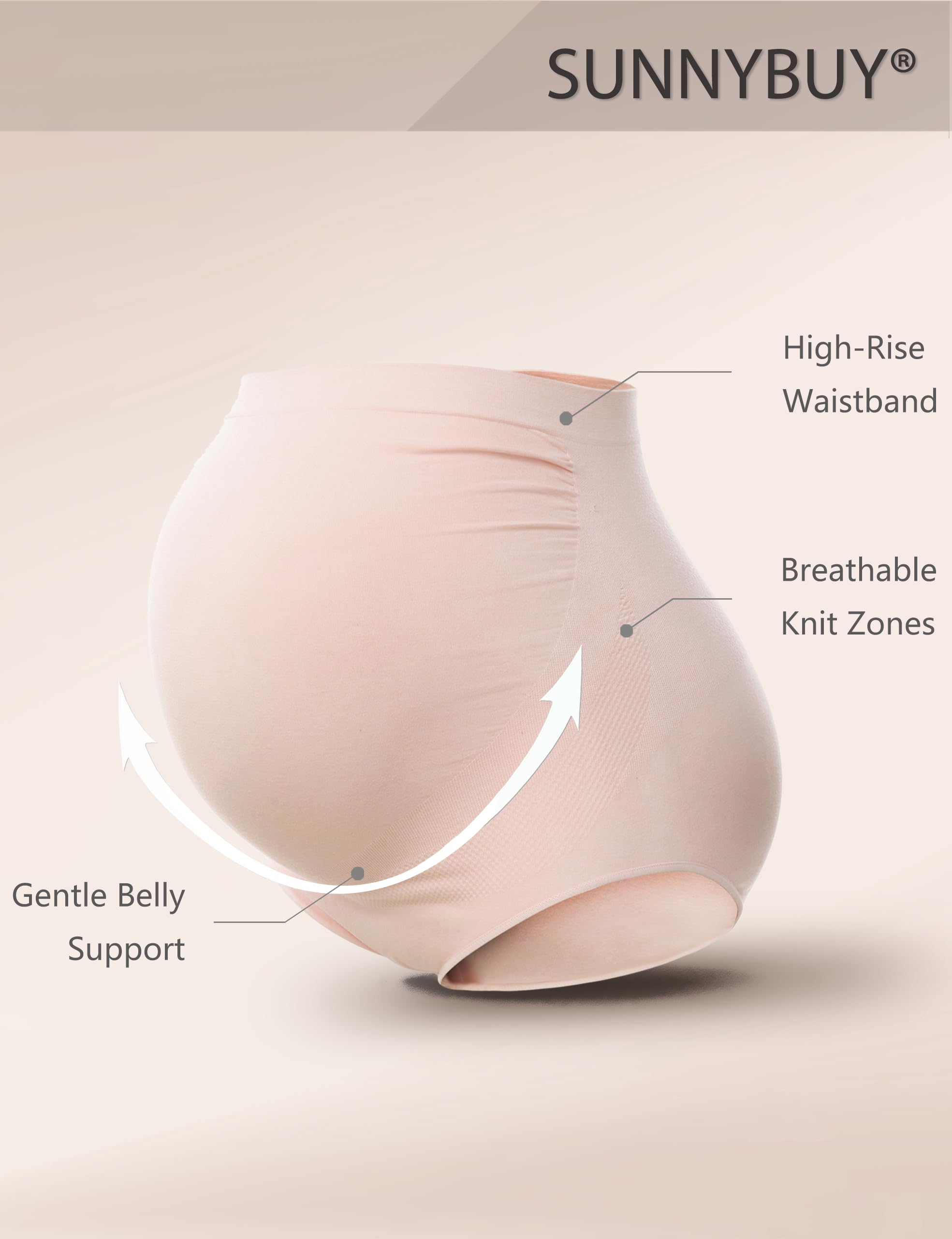 SUNNYBUY Culotte de Grossesse Taille Haute sans Couture pour Femme - 4