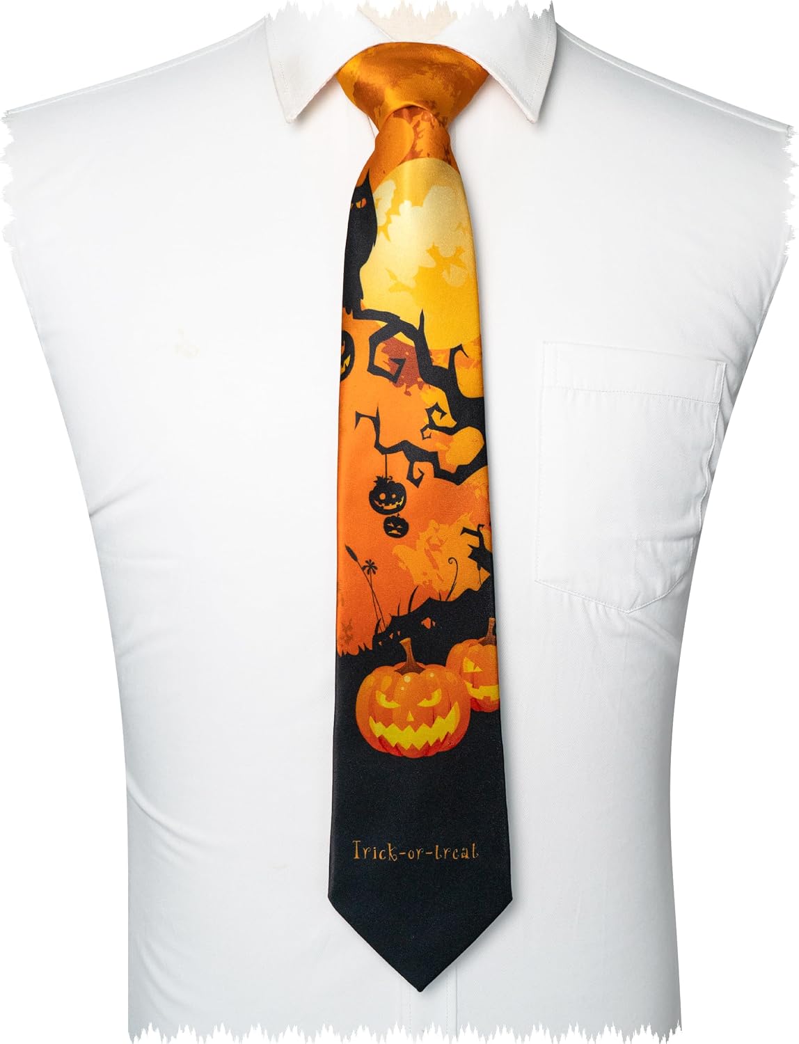 RBOCOTT Halloween Tie Pumpkins Bats and Ghosts Holiday Party Funny Necktie (8cm)