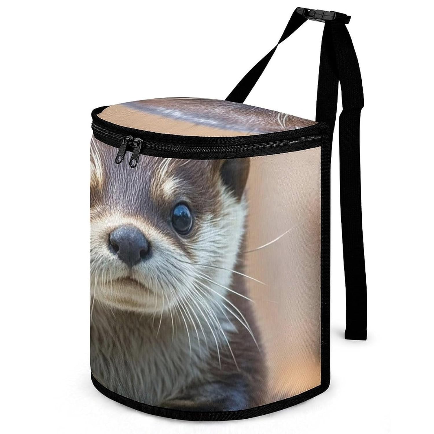 Cute Otter Car Trash Can with Lid Leakproof Storage Bag with Large Capacity Waterproof Automotive Garbage Bin for SUVs Easy-to-Install Car Accessory Interior 2.5 Gallon