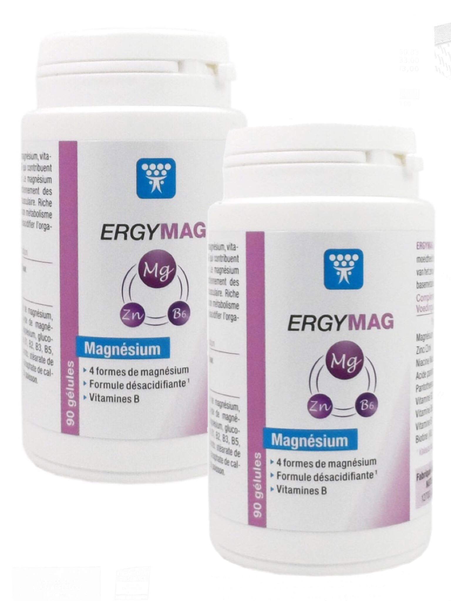 Nutergia ergymag Complément alimentaire à base de magnésium et vitamines B - Pack de 180 gelules