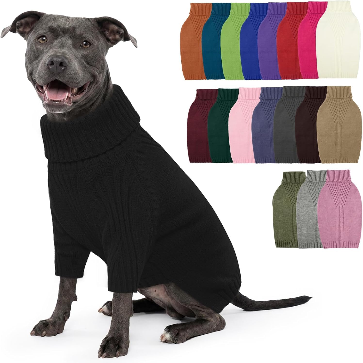 IECOii XL Dog Jumper, Winter Doggy Clothes for Medium Dogs Girl Boy