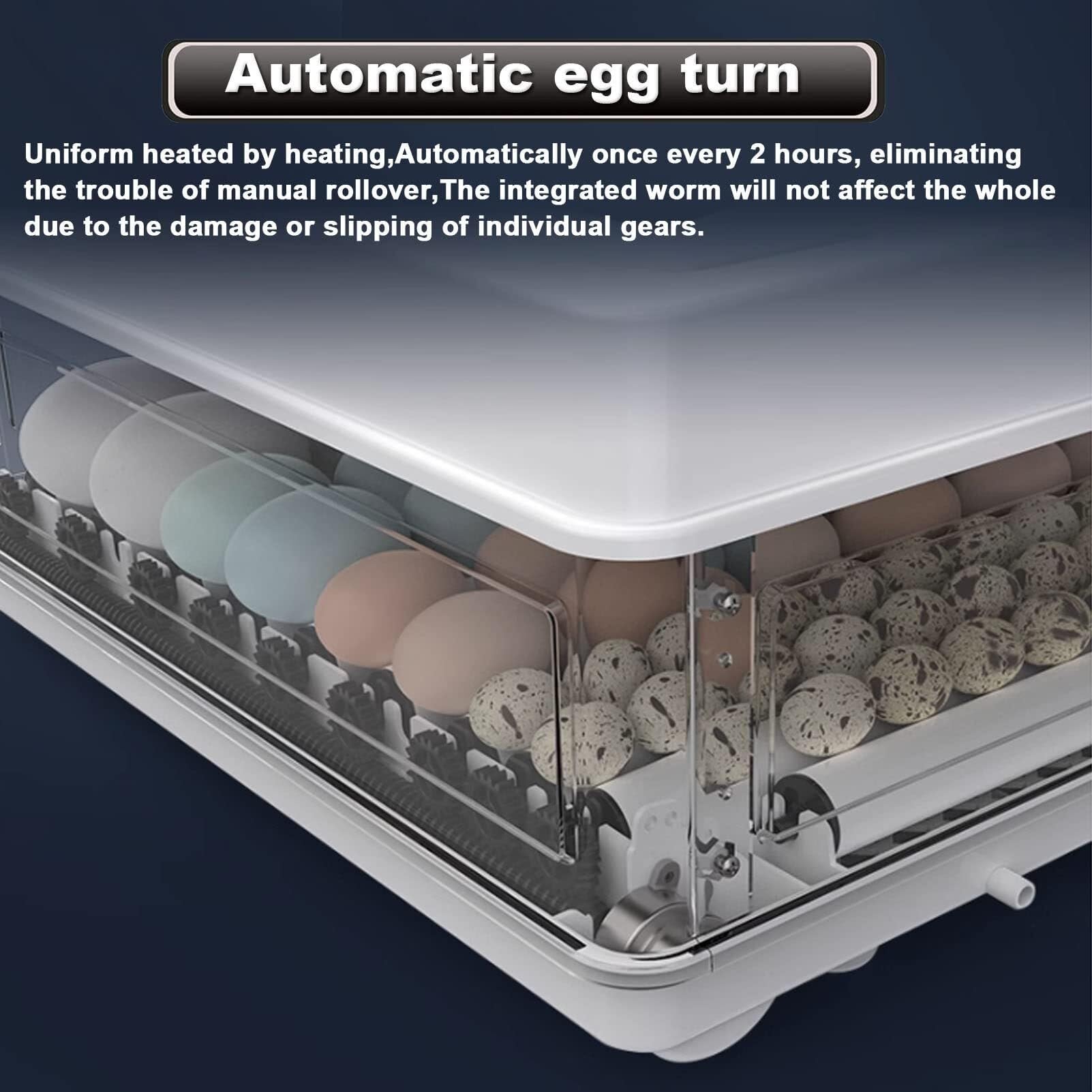 Incubadora automática de huevos para aves de corral, capacidad de 48 a 128 huevos, incubadora totalmente automatizada con función de giro para pollos y codornices, ideal para uso doméstico en granja