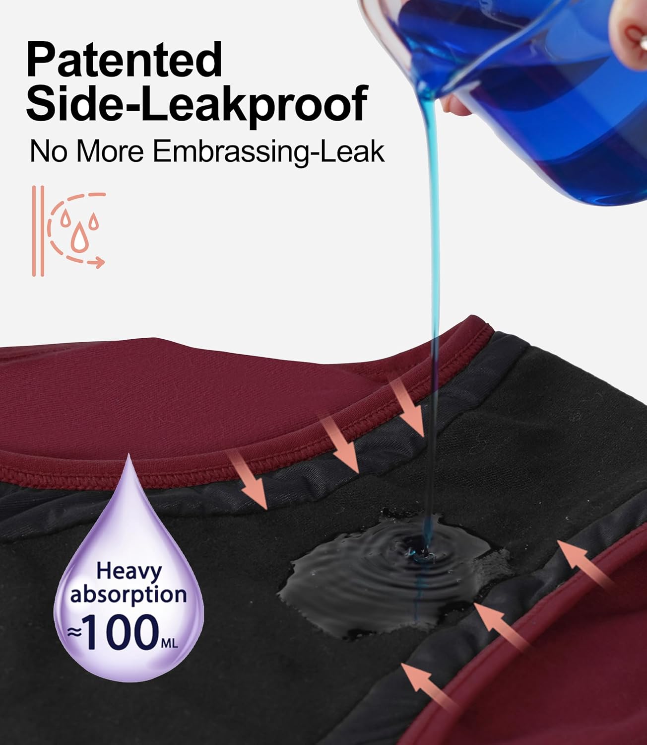 Incontinence Underwear For Women, 100ML Leakproof Lace Briefs, Period Panty for Postpartum Bladder Leak, 3 Pack (US, Alpha, Large, Regular, Regular, Multicolor01) - Image 4