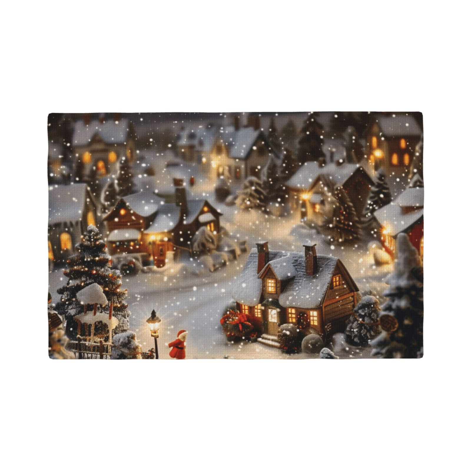Sets de table village de Noël antidérapants 45x30 cm pour décoration de fête