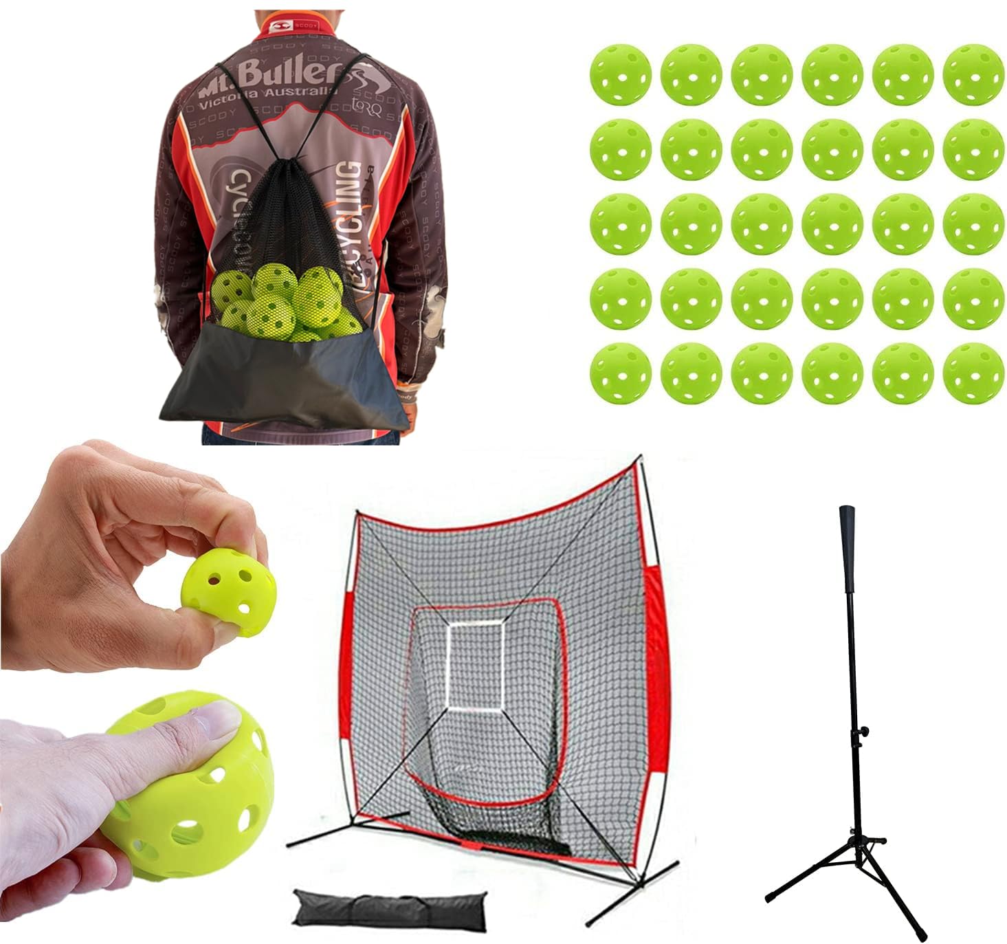 Amazon | 大型 バッティングネット バッティングティー 穴あき