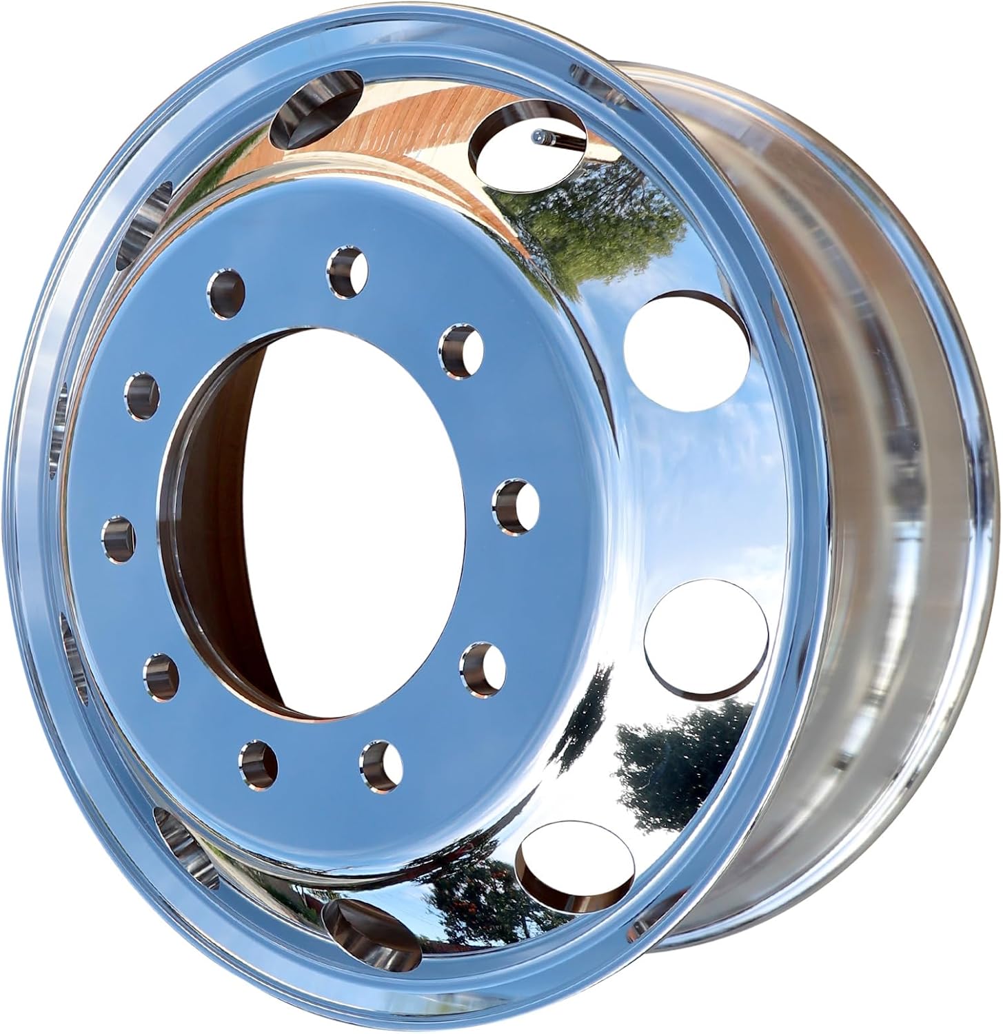 Aluminum Truck Wheels Both Sides Mirror Polished 22.5" x 8.25" Hub Piloted Forged Truck Wheels Rims for Commercial Trucks