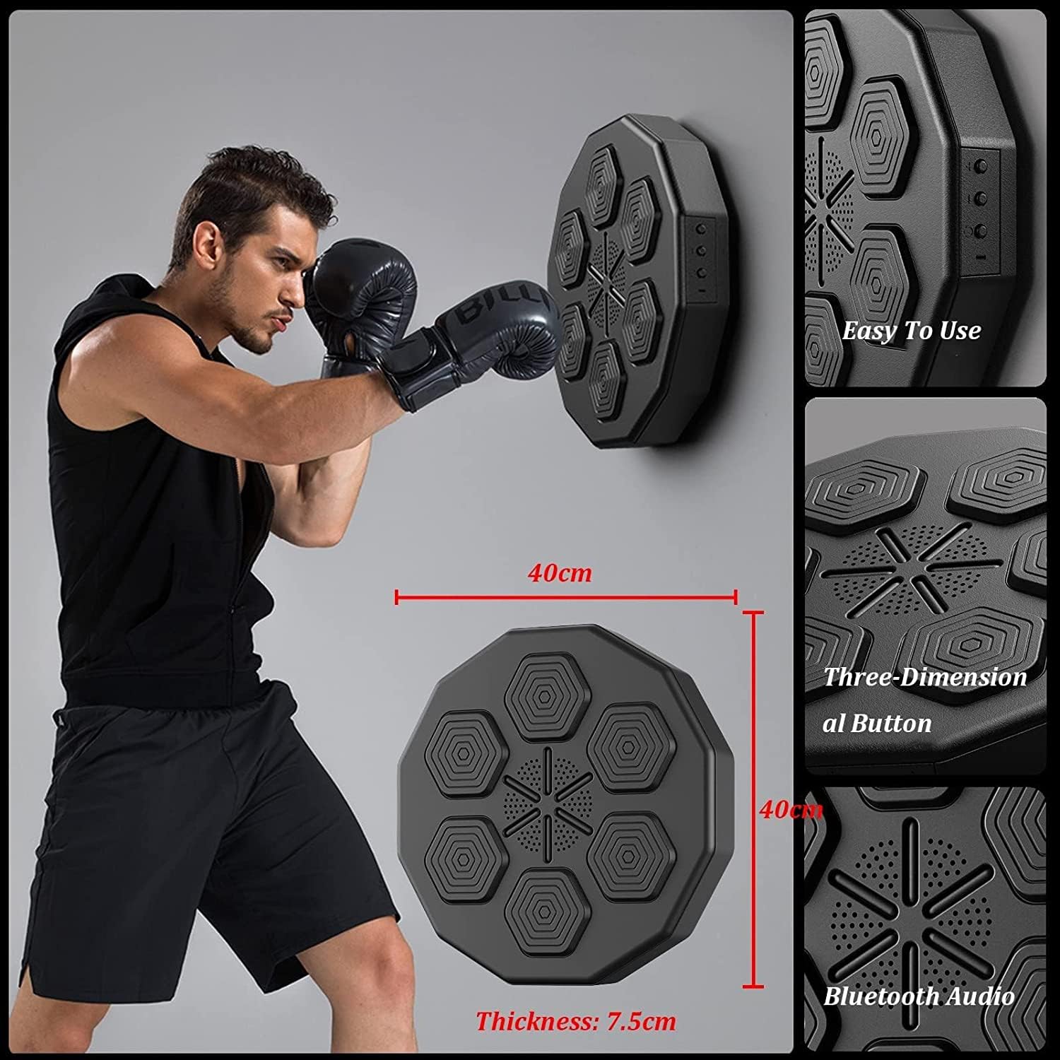 Music Boxinghine Elettronica, Music Boxinghine Smart Music Boxing Pads, Attrezzatura da Allenamento Smart Boxing Montata a Parete
