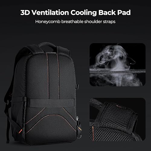 Miniatura 19 de K&F CONCEPT Mochila para cámara para fotógrafos, bolsa grande impermeable para cámara de fotografía con compartimento para portátil/trípode