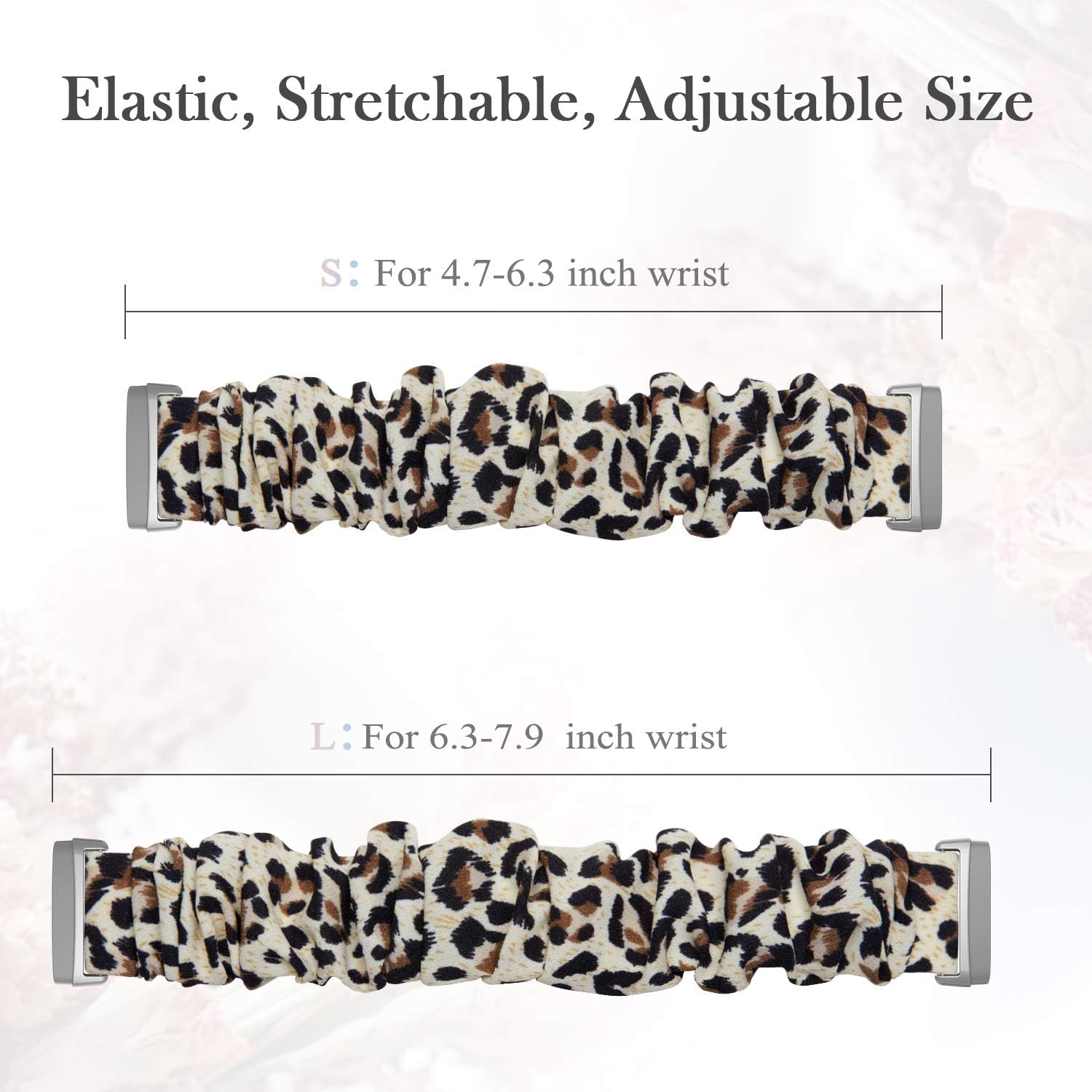 Adepoy Scrunchie Bands Compatible with Fitbit Versa 3/Fitbit Sense, Women Girl Elastic Fabric Straps Pattern Printed Scrunchy Replacement Wristbands for Fitbit Versa 3/Fitbit Sense Smart Watch