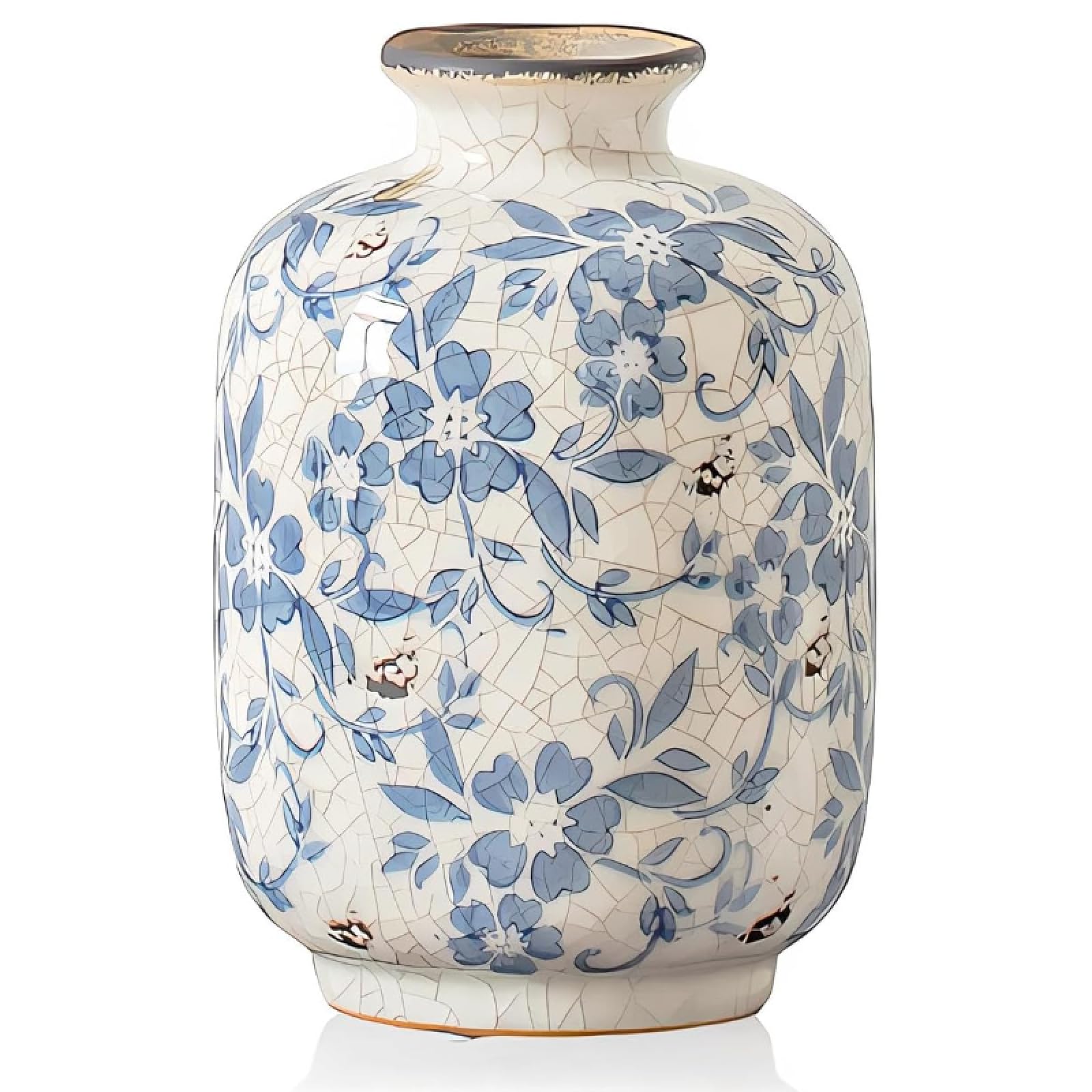 Yedaoiu F Vintage Blue White Porcelain Vase – Chinoiserie Ceramic Ginger Jar Or Home Decor