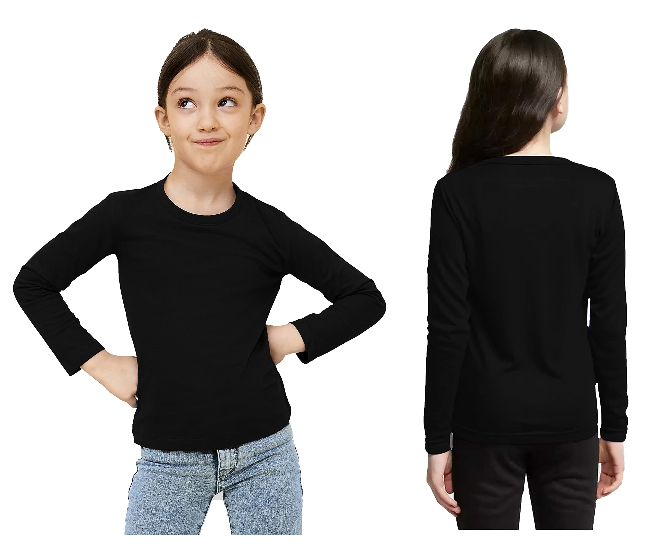 kca look lean Full Sleeve Camisole, Inner Wear//Slip/Spaghetti Top for Girls (5-6 Years, Black)-picture-41