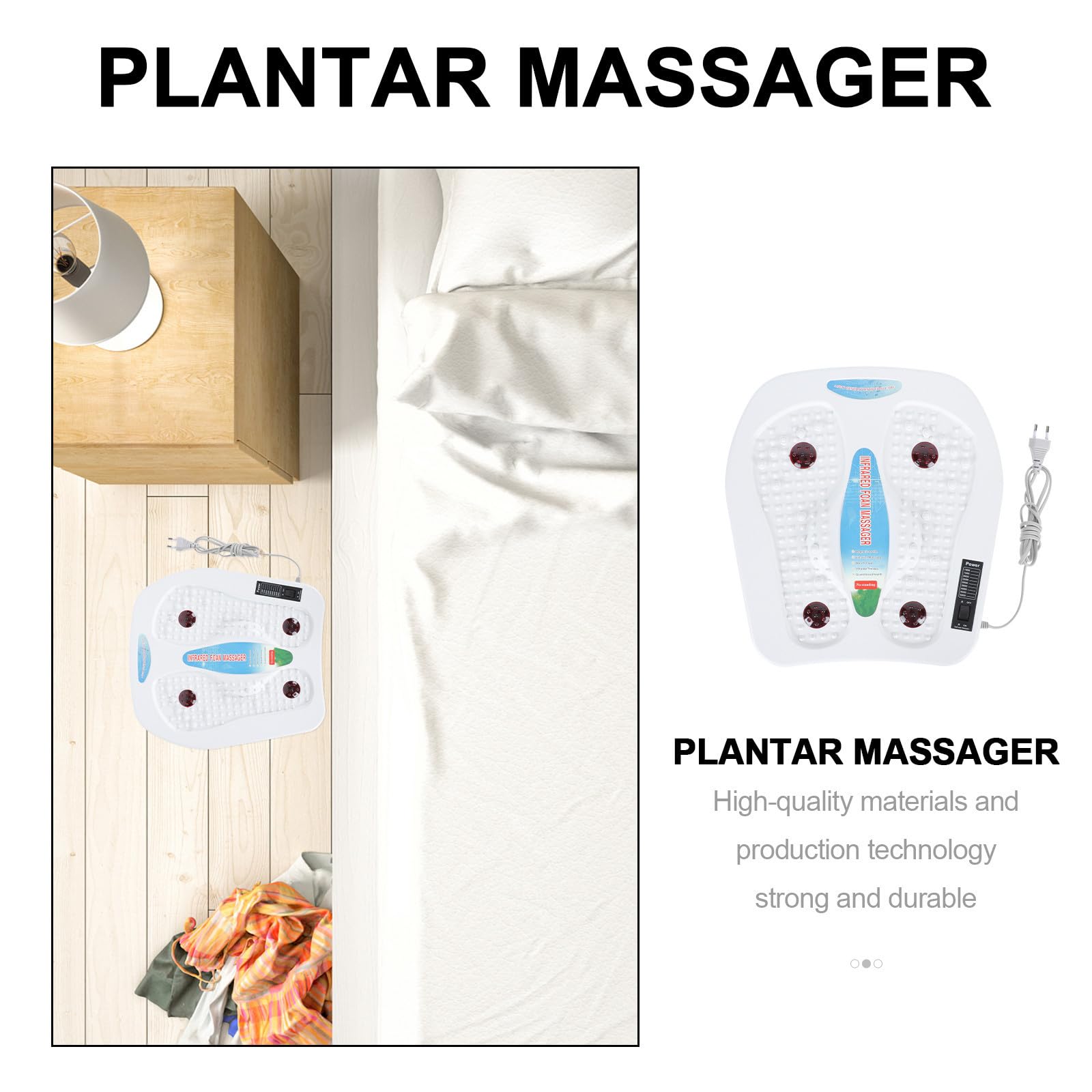 TOYANDONA Pies Eléctrico Ajustable y Enchufe Seguro, Fabricado en Abs, 220v 50hz para Terapia y Relajación Hogar