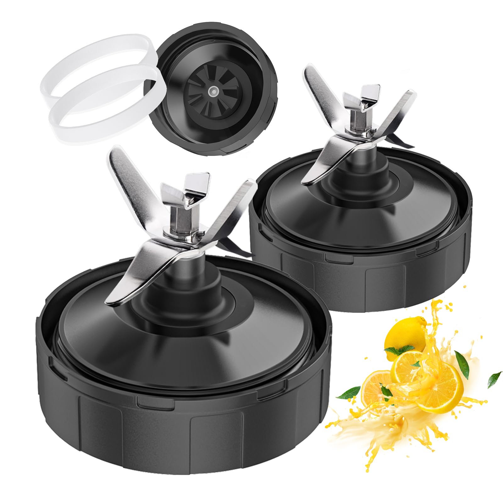 7 Fins Ninja Blender Blade Replacement, Ninja Blender Parts Compatible with Ninja BL487T_30, BL2012, BL2013, NN101, CT680SS, for Ninja Blender Cups 24oz 32oz Blender 7-Fins Extractor Blade Assembly