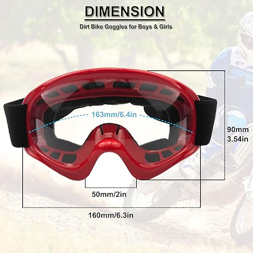 Miniatura 2 de Gafas de motocross para niños, resistentes a los impactos, ajustables, para niños, jóvenes, ATV, motocicleta, todoterreno, motocross, carreras,