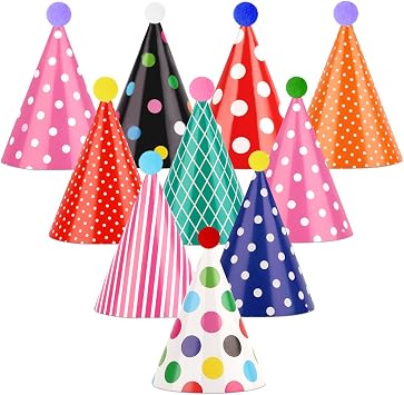 10 PCS Mini Birthday Hats Small Party Hats for Stuffed Animals Lovely Birthday Party Cone Hats for Stuffed Animals Pets Baby, Accessories