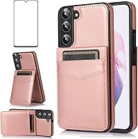 Vista 9 de Asuwish Funda de teléfono para Samsung Galaxy S22 Plus/S22+ con protector de pantalla de vidrio templado y tarjetero para tarjetas de crédito