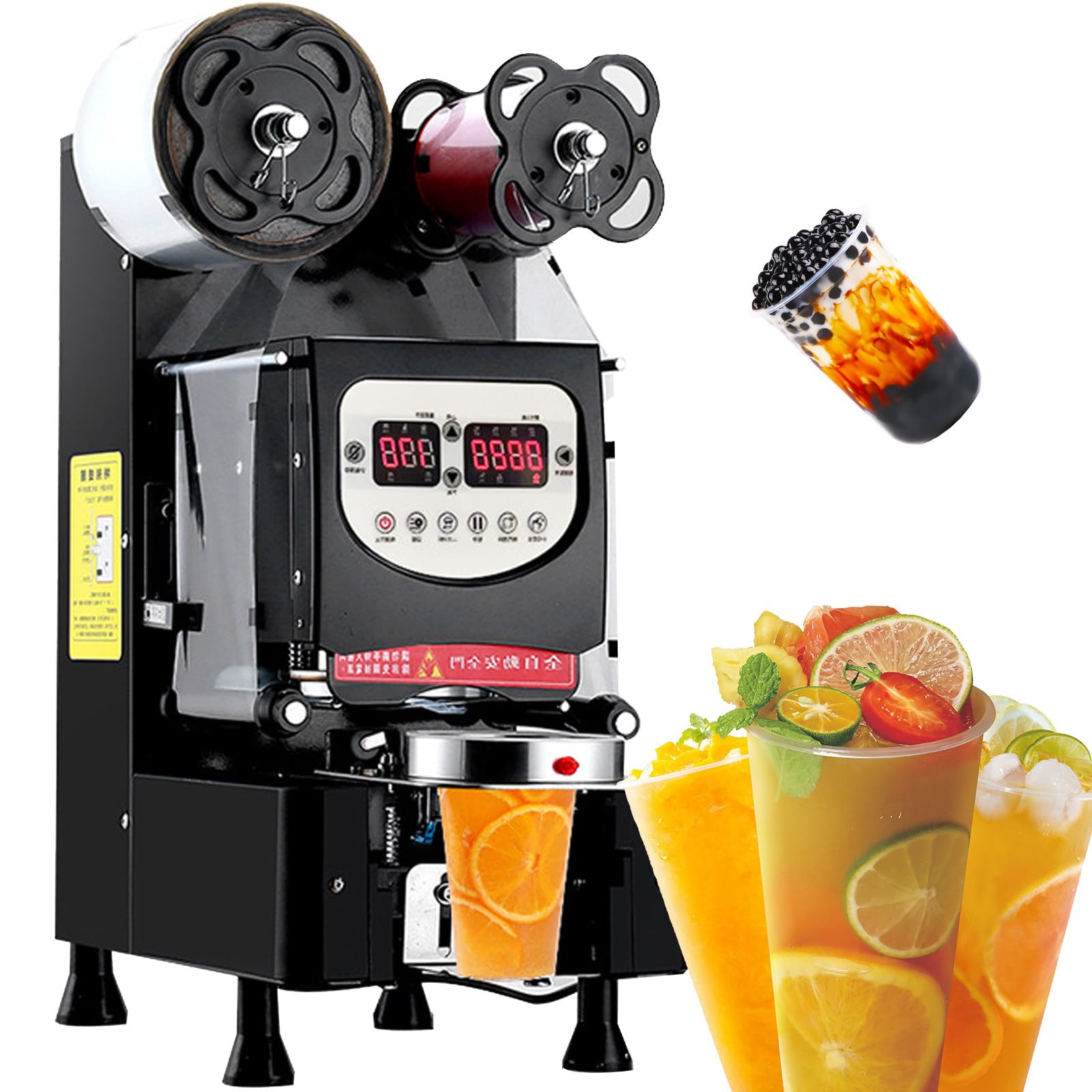 IUokLU Fully Automatic Cup Sealing Machine, 650-800 Cups/Hour Cup Sealing Machine, Commercial Electric Lcd Panel Cup Sealing Machine-Black